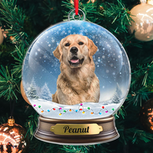 Custom Photo Pet Snow Globe - Personalized Custom Acrylic Ornament - Christmas Gift For Pet Lovers