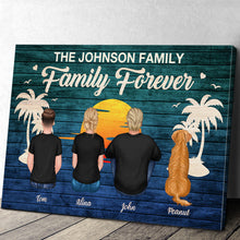 Family Forever - Personalized Custom Framed Canvas Wall Art - Gift For Family, Pet Lover