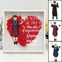 Happy Graduation- Personality Customized Flower Shadow Box - Gift For Daughter Son Graduate