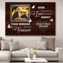 When Someone You Love Become A Memory, Memorial Gifts Personalized Custom Framed Canvas Wall Art