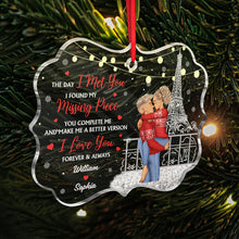 I Found My Missing Piece Couples Christmas - Customized Personalized Acrylic Ornament - Christmas Gift For Couple