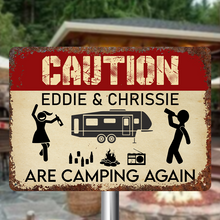 Caution For Campers - Personalized Custom Classic Camping Metal Signs