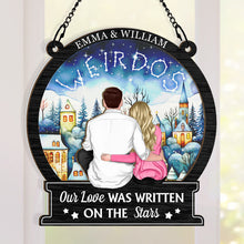 Our Love On The Stars - Customized Personalized Window Ornament - Couple Gift For Love