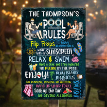 Swimming Pool Rules - Personalized Metal Signs - Gift For Family, Couples - Outdoor Pool Decor