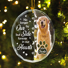 No Longer By Our Side - Customized Personalized Glass Ornament - Memorial Pet Gift For Loss