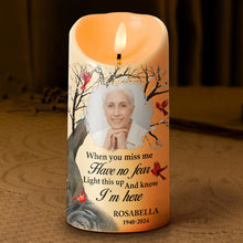 Custom Photo When You Miss Me - Customized Personalized Candle LED Light - Memorial Gift For Loss