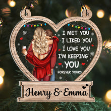 I'm Keeping You - Customized Personalized Window Suncatcher Ornament - Christmas Gift For Couple Husband Wife