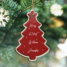 Family Names Christmas Tree - Personalized 2-Layered Wooden Ornament - Gifts For Family