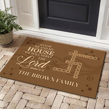 As For Me And My House We Will Serve The Lord - Custom Crossword Puzzle Art Doormat - Funny Gifts For Family, Friend