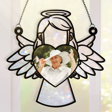 Angel Holds My Loved Ones - Personalized Acrylic Window Suncatcher Ornament - Gift For Angel