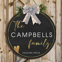 Custom Family Name Door Hanger - Personalized Door Signs - Gift For Family