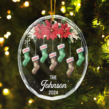 Christmas Stocking Family - Customized Personalized Glass Ornament - Christmas Gift For Family