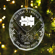 The Year I Found My Missing Piece - Personalized Glass Ornament - Christmas Gift For Him, Her