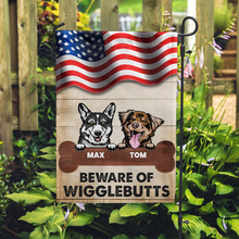 Beware Of Wigglebutts Stars And Stripes Gift For Dog Lover Personalized Custom Flag