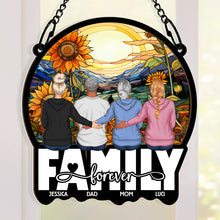 Family Sitting - Personalized Window Ornament - Christmas Gift For Family Father Mother