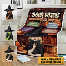 Reading Book Witch - Gift For Yourself, Gift For Women - Personalized Fleece Blanket