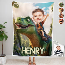 Jurassic Adventure - Customized Personalized Blanket - Gift For Family Members