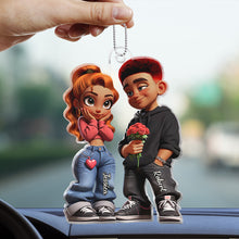 3D Y2k Style Couple - Customized Personalized Acrylics Car Ornament - Valentine's Day Gift For Couples, Lovers