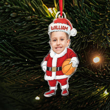 Custom Face Santa Claus Athlete - Personalized Acrylic Ornament - Christmas Gift For Family Members, Kids