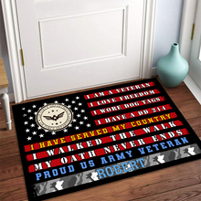 Veteran With Your Name - Customized Personality Doormat - Gift For Dad Father's Day Gift