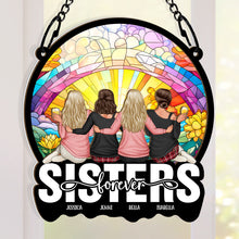 Besties Forever - Personalized Acrylic Window Suncatcher Ornament - Gift For Sisters Besties