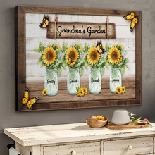 Grandma's Sunflowers Garden - Personalized Customized Canvas - Gift For Family Members