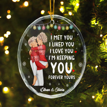 I Meet You - Customized Personalized Glass Ornament - Christmas Gift For Couple Husband Wife