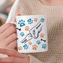 Dog Human Fist Bump - Personalized Custom Ceramic Mug Gift For Dog Dad, Dog Lovers