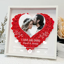 Custom Photo I Love You - Personality Customized Flower Shadow Box - Gift For Couple Husband Wife