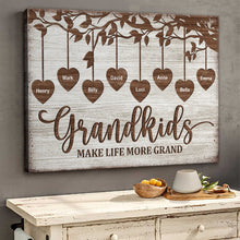 Grandkids Make Life Grand - Personalized Customized Canvas - Gifts For Kids