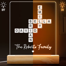 Crossword With Family - Personalized Customized 3D LED Light - Gift For Family Members