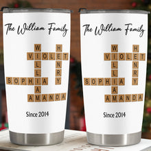 Basic Puzzle Crossword Tumbler - Personalized Custom Tumbler - Gifts For Family Members, Friends