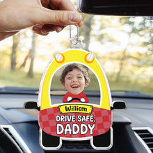 Custom Photo Cute Baby Drive Safe Daddy - Memorial Personalized Custom Car Ornament - Acrylic Custom Shaped - Sympathy Gift For Kid