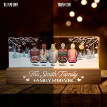 Family Is Forever - Customized Personalized Acrylic LED Night Light - Gifts For Family