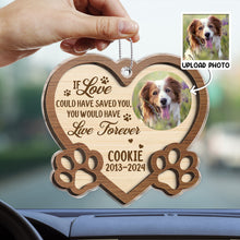 Custom Pet Photo Your Paw On My Heart - Customized Personalized Car Ornament - Gift For Memorial Pet Mom Pet Dad Loss Gift