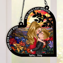 Couples From Our First Kiss Till Our Last Breath - Personalized Acrylic Window Suncatcher Ornament - Gift For Couple