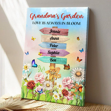 Grandma's Garden Birth Month Flowers Names - Personality Customized Canvas - Gift For Family