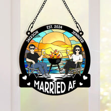 Married Couple - Personalized Acrylic Window Suncatcher Ornament - Gift For Couple Husband Wife