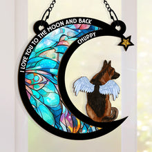 Love You To The Moon & Back - Personalized Acrylic Window Suncatcher Ornament - Gift For Dog Lovers, Pet Lover