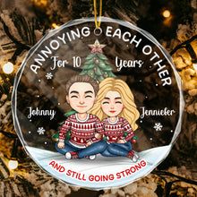 My Favorite Place Is Next To You - Customized Personalized Glass Ornament - Christmas Gift For Couple Husband Wife