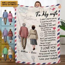 Love You Forever & Always Wrap Yourself Up In This Blanket  - Old Couple - Personalized Blanket