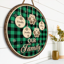 Happy Christmas With Our Family - Personalized Door Signs - Christmas Gift For Family