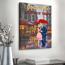 Elegant Couple On The Street - Personalized Customized Canvas - Valentine's Day Gift