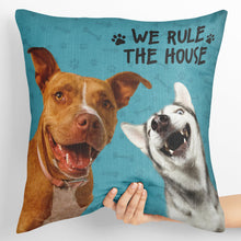 Custom Photo Dog Rule The House - Customized Personalized Pillow - Pet Gift For Pet Dog Cat Lover