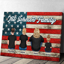 Nation Flag Family Gift For Proud American Personalized Custom Framed Canvas Wall Art