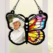 Custom Photo Although You Cannot See Me Memorial - Personalized Acrylic Window Suncatcher Ornament - Gift For Memorial