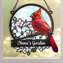 Nana's Garden Love Grows Here - Personalized Acrylic Window Suncatcher Ornament