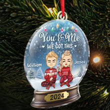 From Our First Kiss - Customized Personalized Crystal Ball Acrylic Ornament - Gift For Couple Husband Wife