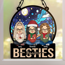 Besties Forever - Personalized Acrylic Window Suncatcher Ornament - Christmas Gift For Best Friends