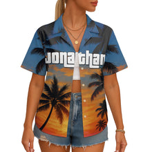 Custom Photo Sunset Tropical  - Personalized Customized Hawaiian Shirt - Gift For Family Members, Best Friends